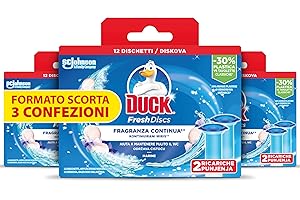 Duck Fresh Discs, Detergente Bagno, 36 Dischi Gel Igienizzanti WC, Profumo Marine, Formato Scorta da 6 Ricariche