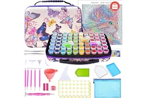 KEYRANKE® Diamond Painting Accessories Storage Boxes with Tools, 60 Slots Diamond Art Accessories Storage Box Tools Bead Storage Box Crystal Art Accessories 5D Diamond Painting Kits