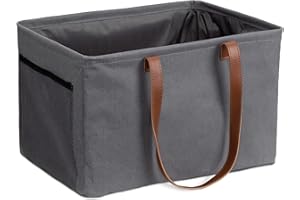 Navaris Panier à Linge Pliable - 2X Corbeille Rangement Portable 43,2x31x28cm avec poignées et Poche latérale - Panière Jouet Organiseur Maison