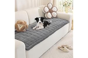 Royhom Pet Sofa Cover Washable, Soft Thick Sofa Cover 2 3 4 Seater, Couch Protector for Dogs, Settee Covers Furniture Slipcovers (Grey, 70x150cm)