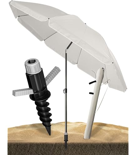 Heininger Garten-Sonnenschirm 7,5 Ft (ca. 2,3 M) – Aluminium-Gestell, 3-fach Neigbar, Polypropylen