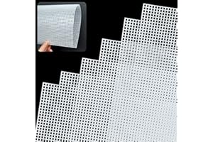 LYLIDIA 6pcs 6CT Feuilles de Toile en Maille en Plastique Broderie en Maille Toile À Canevas Plastique Blanc pour Bricolage Artisanat Broderie Crafting Point de Croix Tapisserie Coaster (33 * 20cm)