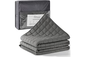 PANXHOME Gewichtsdecke, 7kg Weighted Blanket, 150x200 cm Schwere Bettdecke zum Stressabbau, 5cm Pocket und Hochwertige Glasperlen für Eine Gleichmäßigere Druckverteilung, Geeignet für 60-90kg Schwere Decke