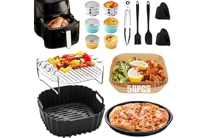 LAISLLA Moule Silicone Air Fryer pour Russell Hobbs 4L/Philips Airfryer 2000-Serie 4.2L,Réutilisable Friteuse Accessoires Air Fryer,Pot Plat pour Air Fryer, Micro-ondes, Four