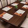 CASA-NEST PVC Printed Reversible Print Placemat,One Set of 6 pcs,Size 30x45 Cms,Hot Vessel Dining Table Mat