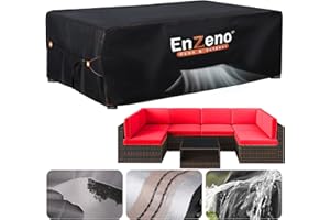 Enzeno Groß Gartenmöbel Abdeckung Wasserdicht mit Belüftungsöffnungen 280 * 205cm, Abdeckplane Schutzhülle für Gartentische Terrassenmöbel, Outdoor Sofa Tisch Möbelsets, Schwerlast Oxford Gewebe