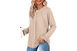 Aokosor Pullover Damen Dünn Sweatshirt ohne Kapuze Rundhals Langarmshirt Leichter Oberteile Langarm Tops Kaschmir für Frühling Herbst Winter