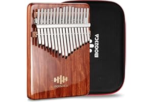 MOOZICA Kalimba de 17 teclas, piano de pulgar Kalimba profesional de una sola placa de palisandro macizo con acabado de laca de piano de alto brillo