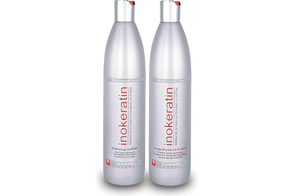 Kit Lissage Brésilien Inokeratin - Jusqu'à 6 Applications - à la Kératine et à l'Huile d'Argan - sans formol - 2 X 500 ml