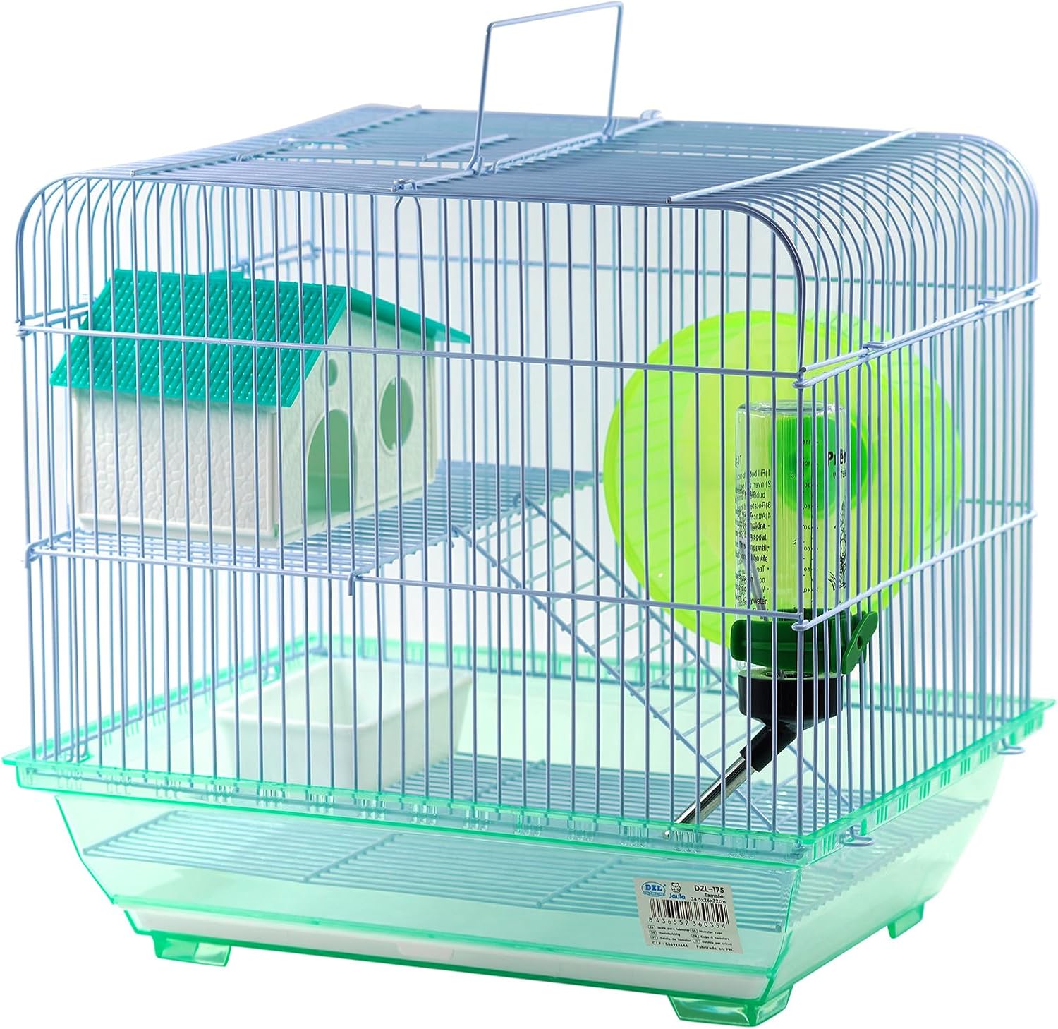 Jaula para Hámster Roborowski Jaula para Hamster jaulas Hamsters pequeña Bebedero comedero (175VERDE)