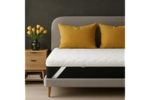 ‎SLIPIO SLIPIO Matratzentopper 180x200 cm | 5 cm Höhe | Ergo+ orthopädischer Komfortschaum | Waschbar & Hypoallergen | Mattress Topper 180x200