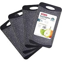 Lot De 2 Planches à Découper En Plastique Avec Rainure à Jus - Design Granité, Sans BPA, Lave-Vaisselle | 25x15cm
