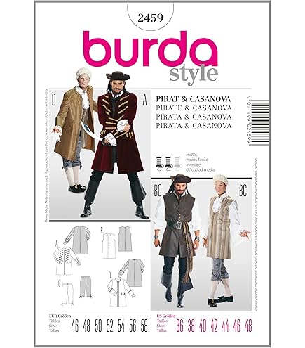 McCall's Schnittmuster 7374 - Herrenkostüme Größen 46-52 Von Yaya Han
