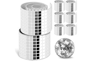 TRAUMARKEU 5760 Stück Mini Spiegel Mosaik Fliesen,Selbstklebend Mosaik Spiegelfliesen 5x5mm Quadratische Glasspiegel Aufkleber Glas für Bad Küche DIY Handwerk Dekoration