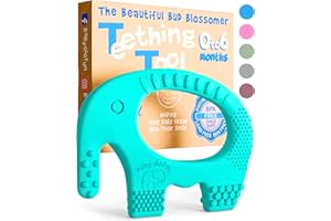 BABY ELEFUN Teething Toys for Baby - Cute, Effective & Easy to Hold BPA Free Silicone Teethers with Gift Package - Elephant Teether Toy Best for Babies 3 6 12 Months, Boy, Girl, Infant - Shower Gifts