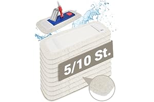 Prieser 5 Profi Baumwolle Bodenwischer 40cm mit Außenfransen - Wischmopp Bezug für effektive Gewerbe- & Heimreinigung – Bodenwischer Bezug Langlebig & Waschbar