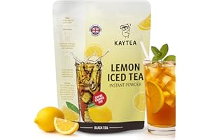 KAYTEA Ice Tea Powder – Lemon Iced Flavour Cold or Hot Brew (1KG = 33 Servings) | Natural Fruit Tea | Instant Mix | No Artificial Ingredients | Light Caffeine | Refreshing Lemon Flavour | Vegan