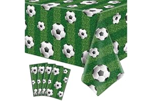 LKITMIUT 4 Confezioni Calcio Tovaglia Rettangolare in Plastica - Tema Sportivo per Compleanno e Decorazioni - 86 x 51 Pollici