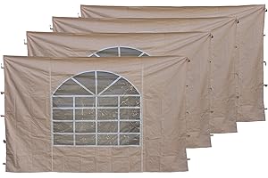 QUICK STAR 4 Seitenteile mit PVC Fenster 300x195cm für Pavillon Sahara 3x3m Seitenwand Sand