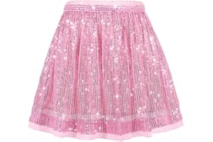 SPFASZEIV Gonna Paillettes Bambine Gonna Scintillanti Vita Elastica Gonne da Ballo Principessa Glitterata per Bambini per Feste
