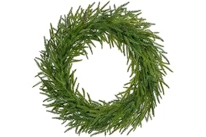 Arborus 60 cm juldörrskrans 60 cm äkta touch norfolk tallkrans ytterdörr julkransar stora konstgjorda vinterkransar lövverk för jul mantel inomhus utomhus jul trappdekorationer