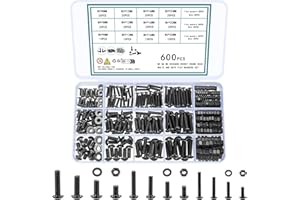 TOOINKCV 600 Pezzi Set di Viti M3 M4 M5, di Viti a Brugola e Dadi e Rondelle, Viti per Macchine, Viti a Testa Cilindrica Avvitatore a Brugola Set Assortimento kit Tonda