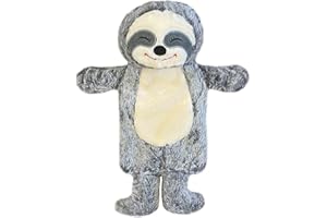 Home Flair Hot Water Bottle | Hot Water Bottle with Cover UK | 1ltr Small Hot Water Bottle | Novelty Super Soft & Fluffy Teddy Bear Animal Hot Water Bottle (Grey Sloth - 1Ltr)