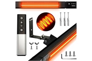 Climative Infrarot Heizstrahler Infrarotheizung 2500W RAY – Elektroheizung mit 9 Stufen, IP65 Terrassenheizer Outdoor, Heizstrahler Terrasse & Innenraum, Wandheizung, Fernbedienung & Timer, Schwarz