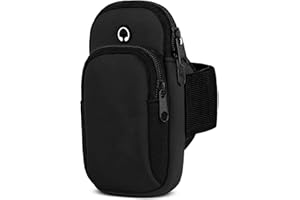 moex Handytasche Joggen für Huawei P30 Pro/P30 Pro New Ed Sportarmband Handy aus Neopren, Handyhalterung Arm zum Laufen Sport Armband, Laufarmband mit 2 Fächern, Lauftasche Jogging - Schwarz