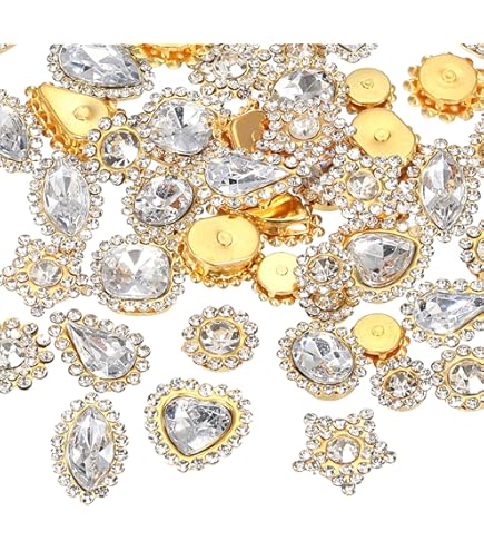 200 Strass A Forma Di Fiore Da Cucire – Vetro, 14mm, Marrone Chiaro, Per Abiti, Scarpe E Accessori