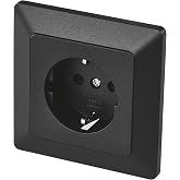EMOS Schuko plug with increased touch protection and side grounding contact for flush mounting, single socket included inside