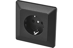 EMOS - Schuko-Steckdose mit erhöhtem Berührungsschutz - Unterputz-Montage - 250 V, 16 A - Einzelsteckdose inkl. Innenleben - IP20 für Innenbereich - anthrazit