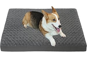 DEBANG HOME orthopädisches Hundebett ,Großes Hundebett für große Hunde, mittleres Hundebett, kleines Hundebett, wasserdichtes Hundebett,Abnehmbare und waschbare Außenhülle (L, Grau)