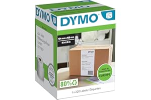 DYMO Authentic LabelWriter Extra Large Shipping Labels | 104 mm x 159 mm | Self Adhesive | Roll of 220 Easy-Peel Labels | for LabelWriter 4XL/5XL Label Makers