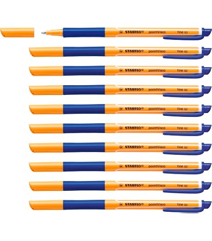 STABILO Colorful Worker Penna A Sfera 0.5 Mm Nero - Confezione 3 Pezzi - Inchiostro Liquido Asciugatura Rapida - 3