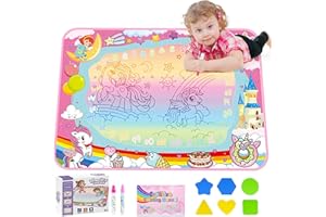 ADEOKAY Juguetes Niños 2 3 Años, Unicornio Pizarra Magica Regalo Niña 2 3 4 Años Juegos Educativos Pizarra Infantil Navidad Regalo 2 3 Años Cumpleaños Pintar Niños Agua Dibujo Pintura (31 x 23,6 pulgadas)