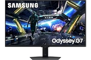 Samsung Odyssey G7 LS32DG702EUXXU 32" 4K UHD IPS Gaming Monitor with Speakers - 3840x2160, HDMI 2.1, 144Hz, 1ms, Full Smart Platform, USB Hub, Displayport, Freesync Premium Pro, Height Adjust