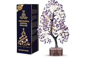 ABHISUBYA Albero Della Vita - Cristalli Curativi - Pietre E Cristalli - Pietre Chakra - Cristalli Meditazione - Feng Shui - Cristalli - Portafortuna - Regali Di Buona Fortuna (Ametista)