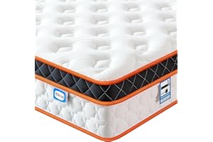 SEZMOONSI Double Mattress 4FT6, Gel Memory Foam, Individually Medium Firm Pocket Sprungs Double Size Mattresses, Orthopedic Hybrid Mattress for Back Pain Relief 135x190x23cm