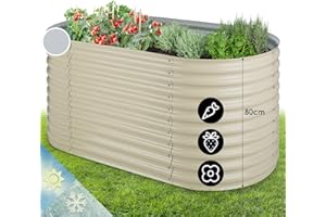 blumfeldt Metal Raised Beds for Gardens, Vegetable Planters Outdoor for Garden Herbs, Flowers, Fruit, Veggie, 804L Large Free Standing Steel Elevated Planter Box Kit, Weatherproof & Rust-Free, 1.6m