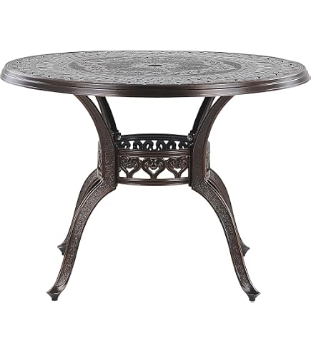 Table De Jardin Ovale Catherine 208 Cm - 6 Chaises Emma Avec Coussins Verts - Aluminium Résistant - Bronze Ancien - Facile à Monter - 5