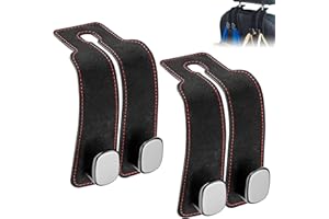 CORATED 2Pcs Car Seat Headrest Hook, Car Seat Organizer Hooks, Auto Seat Hook Hangers, Car Seat Back Organizer for Bags, Purses, Handbags(Black)