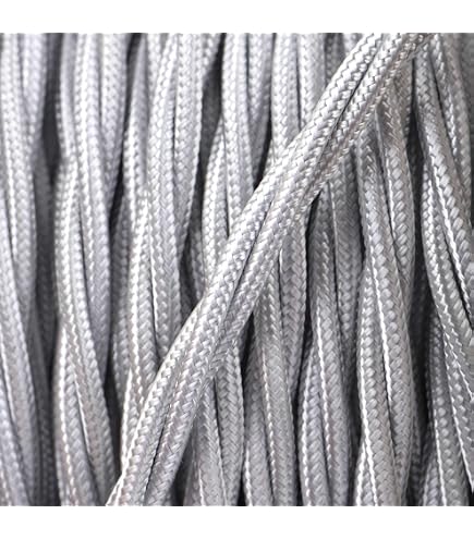 Stoffkabel Für Lampen – 2-adrig, Silber, 0,75 Mm²