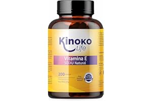 KINOKO LIFE Vitamina E Natural 500 IU | 200 Cápsulas | 100% Liposoluble y Pura | Libre de Metales Pesados. Potente Antioxidante que protege nuestra Piel, sistema inmune y nuestro corazón.