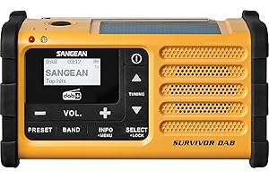 Sangean MMR-88 Dab (Sintonizador FM/MW, de Emergencia Señal Sonido, Batería de Ion de Litio Integrada), Color Amarillo/Negro