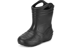 Ladeheid Botas de Agua para niños de Botas de Lluvia Unisexo Zapatos Impermeables de Niñas Botas de Goma EVA Kids Rainboots Botas para Adolescentes KL051-S