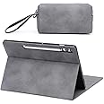 HYZUO Case for Samsung Galaxy Tab S9 FE+ Plus/Galaxy Tab S9+ Plus 12.4 Inch 2023, Multi-Angle Viewing Folio Stand with S Pen Holder, Protective Tablet Cover with Pouch, Auto Wake/Sleep, Space Grey