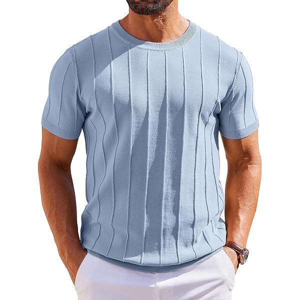 COOFANDY T-Shirt da Uomo Maglietta A Maniche Corte Maglia A Collo