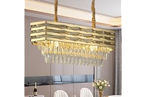 Schindora Candelabros De Cristal Modernos Dorados Para Comedor ArañA Dorada L80Cm Sala De Estar LáMpara Colgante De Techo E14 Comedor ArañA Sobre Mesa Ovalada LáMpara Colgante Para Isla De Cocina