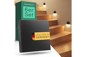 ‎SCANDINAVIAN HOME LYSEA Scandinavian home 6er Set LED Treppenbeleuchtung Außen/Innen I Helligkeit einstellbar I IP65 230V 1W Warmweiß 3000K 125lm I Treppenlicht, Treppenstufenbeleuchtung, Treppenleuchte, Wandeinbauleuchte